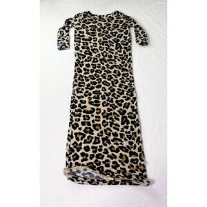 Posh Peanut/  long-sleeve sleeper/ leopard print / Girls Gown 0-3 Months